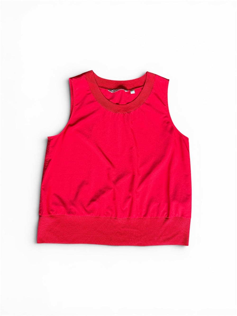 Athleta Zephyr Ribbed Hem Red Tank Top size Small